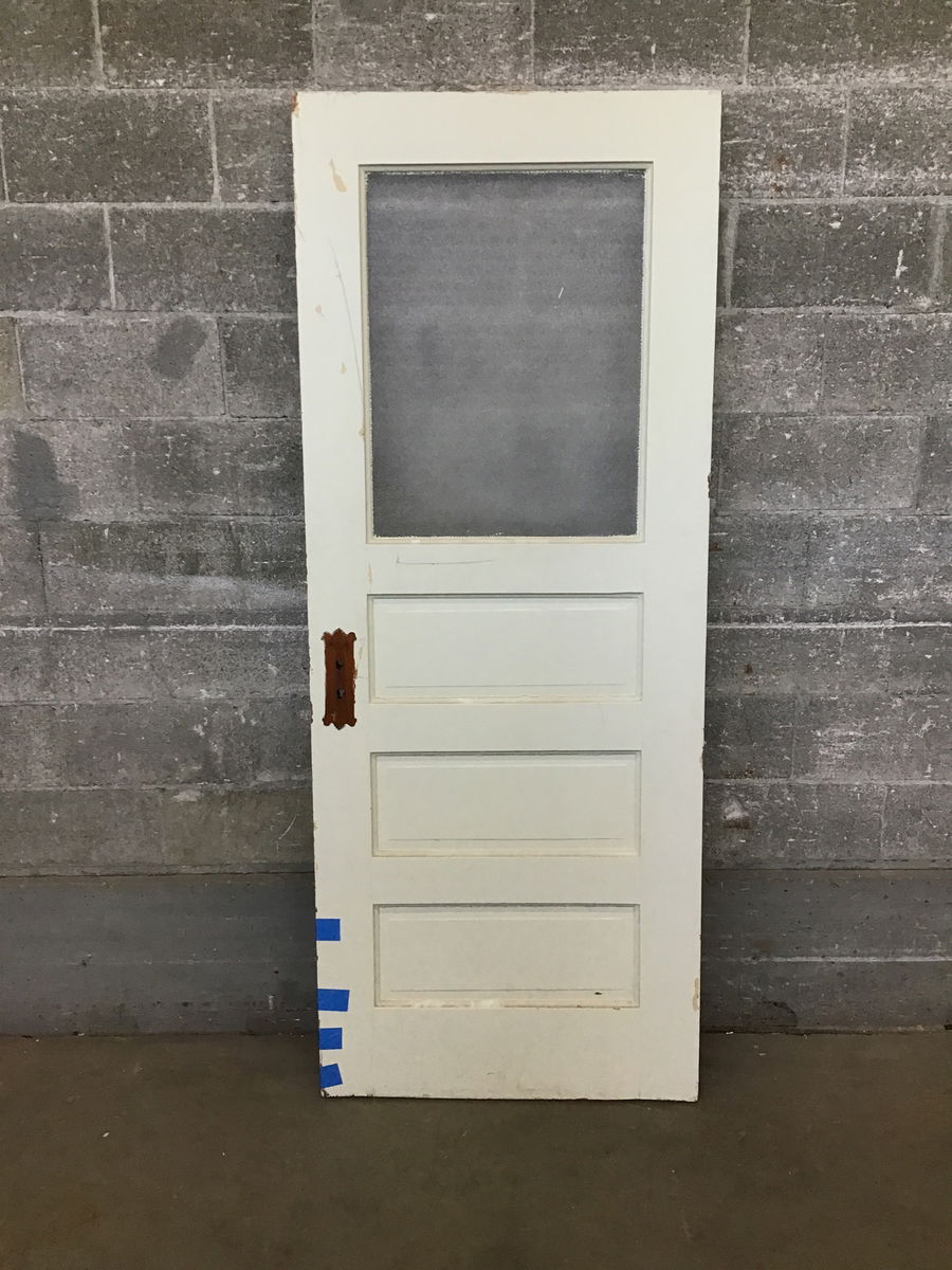 32″ Vintage Obscured Half Lite Interior Door Second Use Building