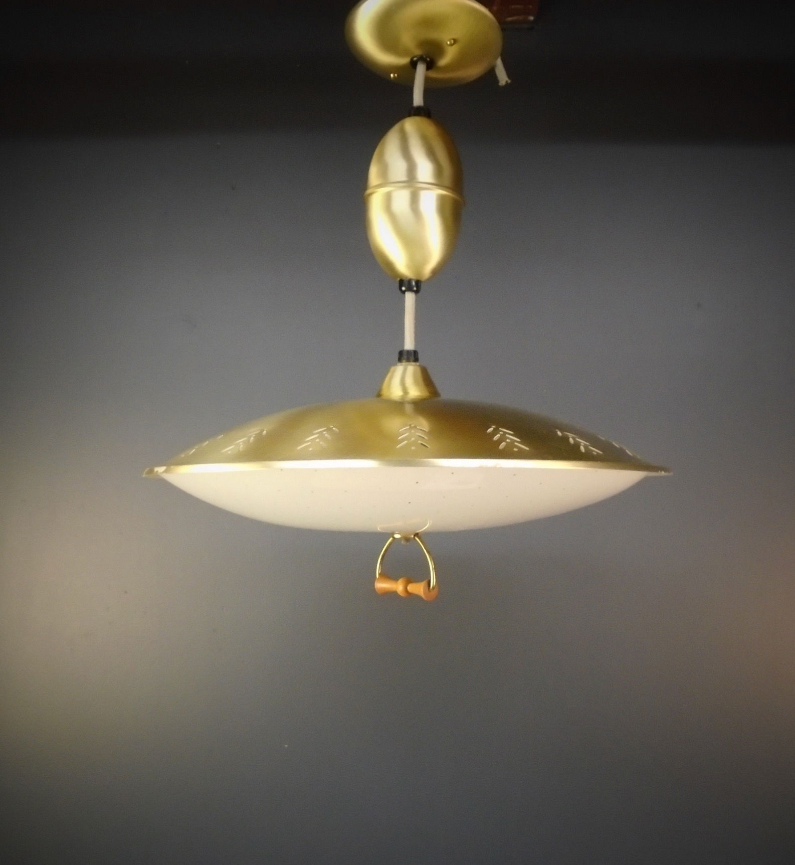 NOS Pull Down Pendant Light Second Use Building Materials and