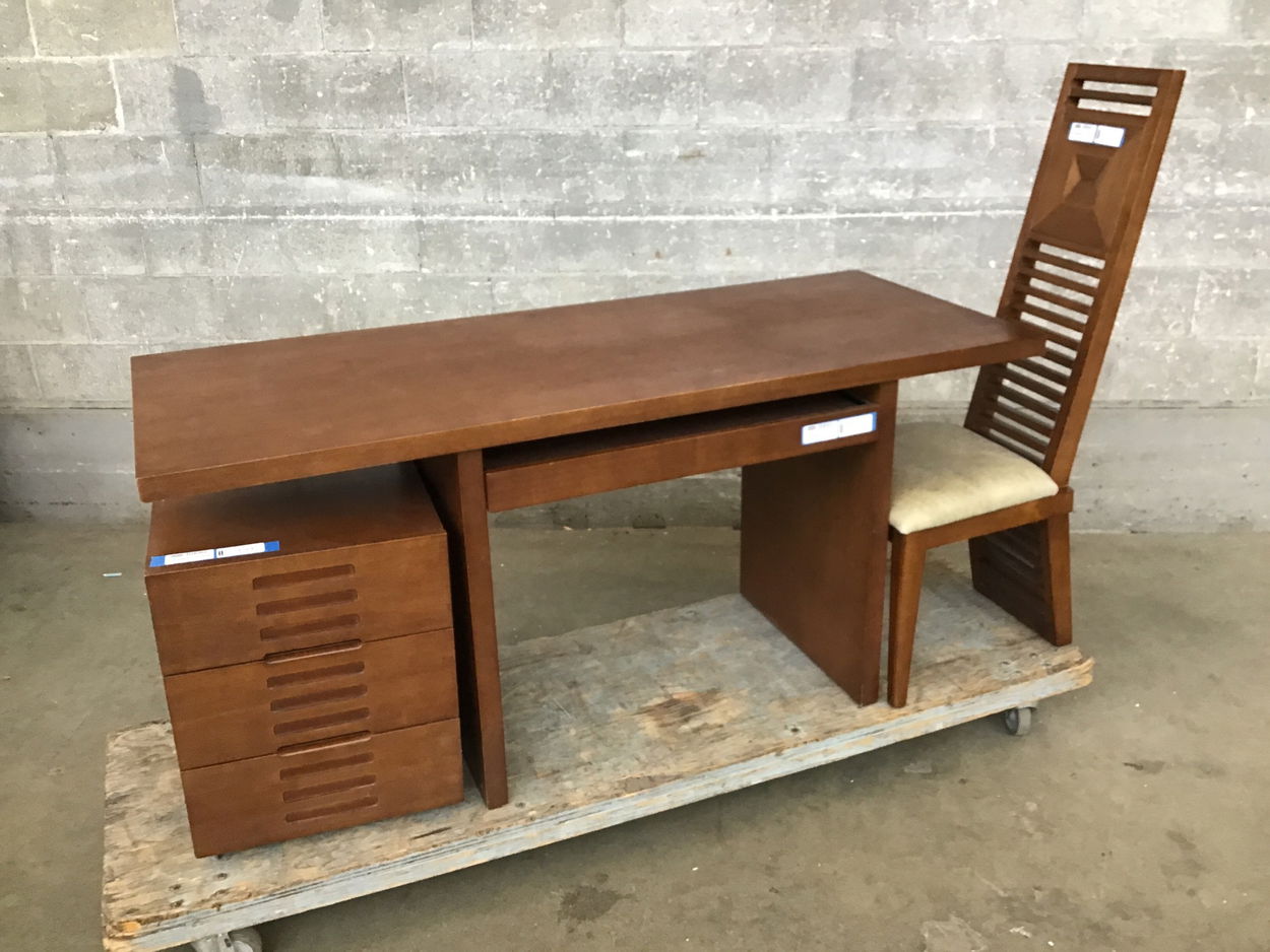 Mod Dark Wood Desk Set (Seattle)