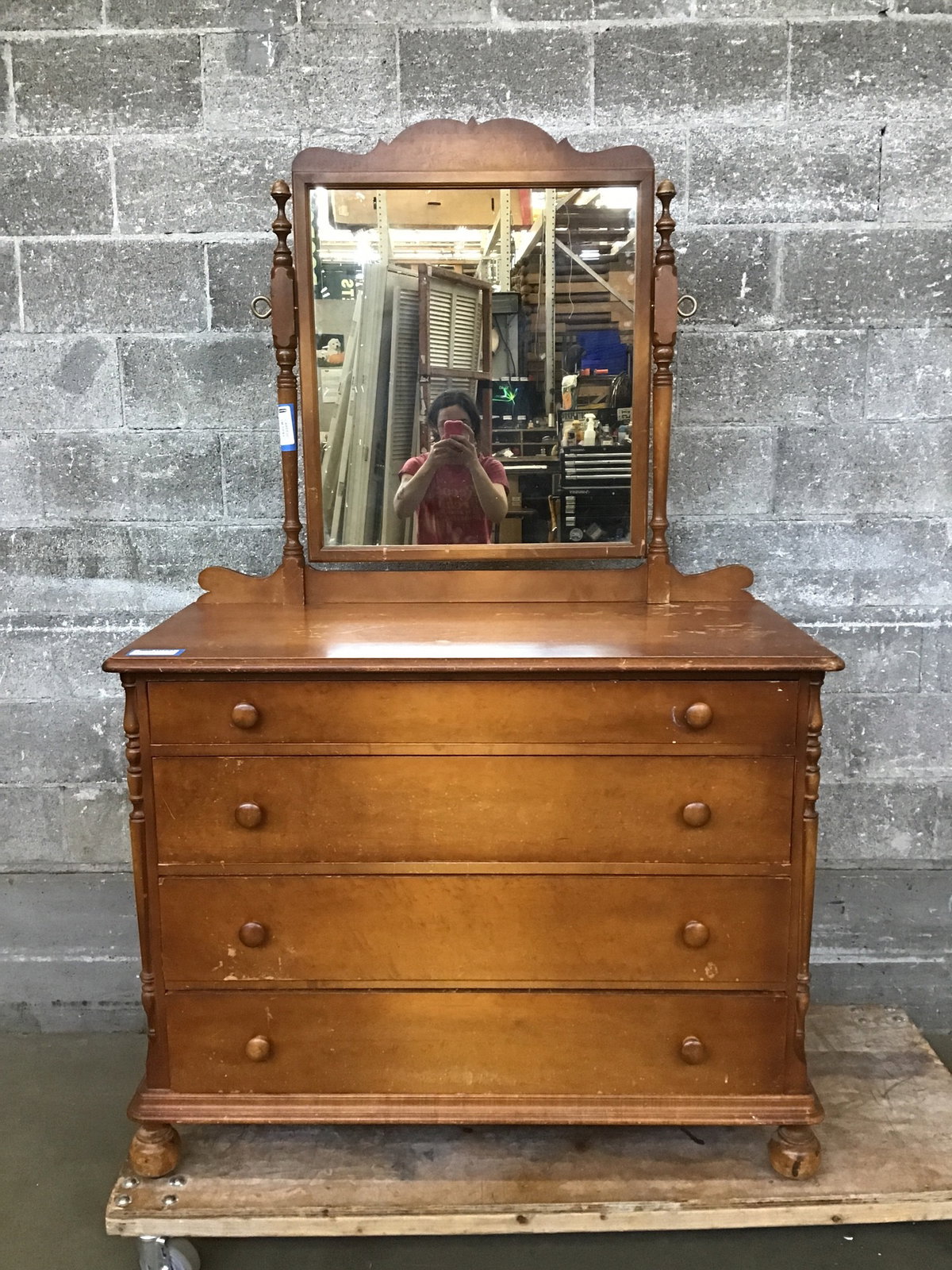 vintage maple dresser Road Triple (Antique Amish) Vintage Birds Eye Maple Dresser